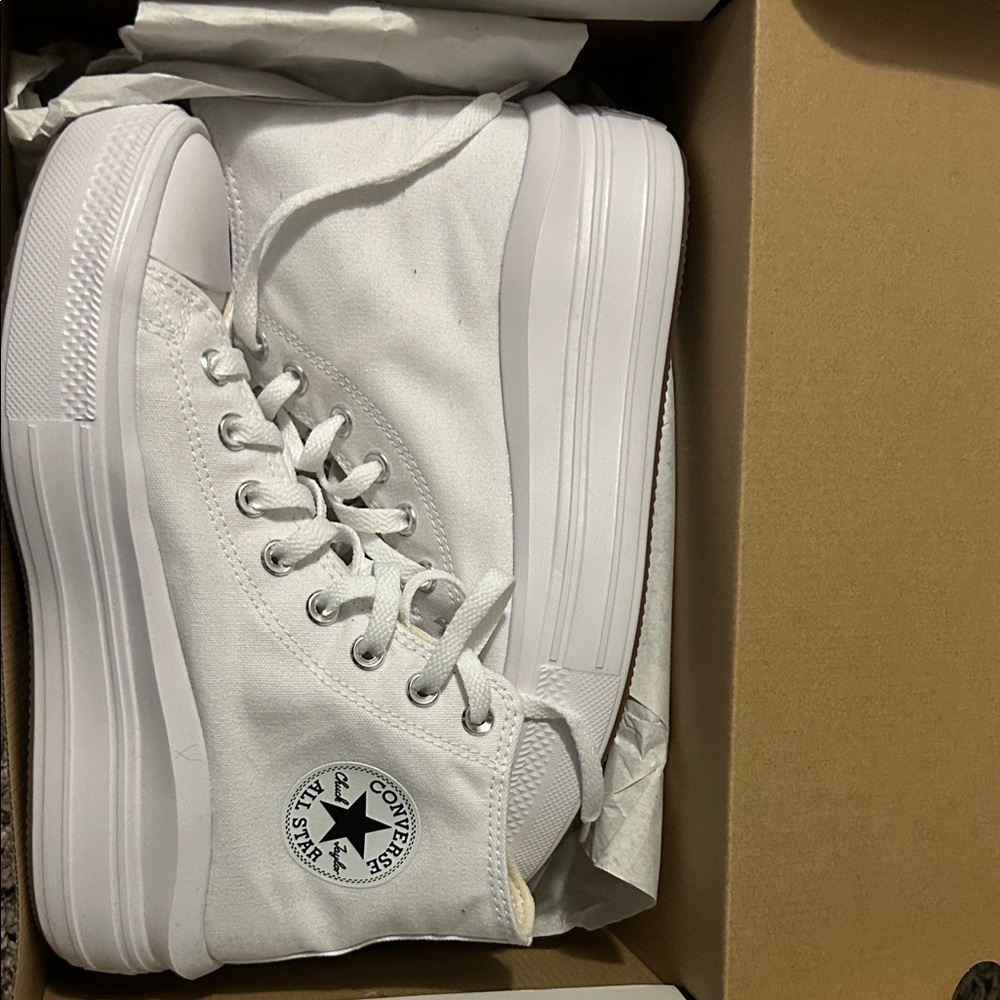 Converse All Star White Platform High-Tops